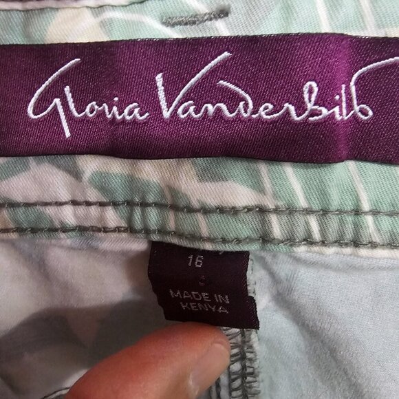 Vintage Gloria Vanderbilt Green Tropical Bermuda Cargo Shorts 16 - Picture 11 of 14